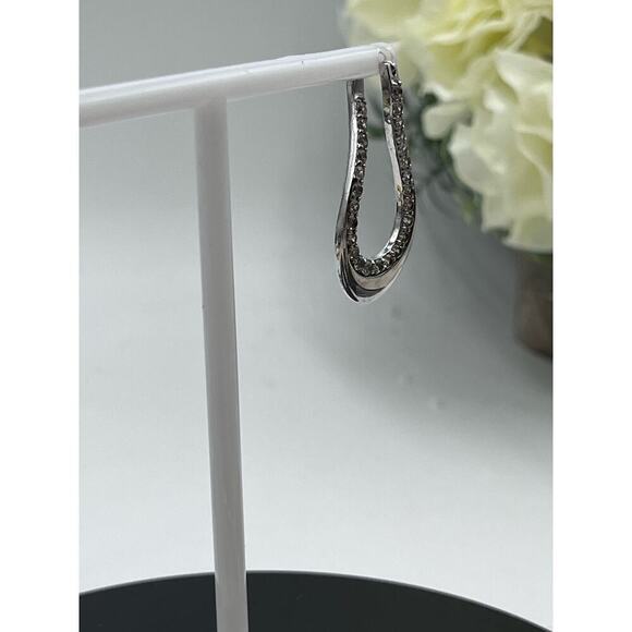 Vintage Designer CZ 925 Sterling Silver Twisted 3D Leverback Dangle  Earrings - Picture 9 of 13